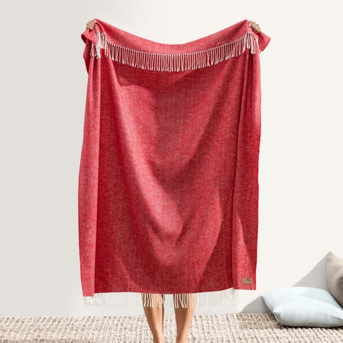 Lands Downunder Italian Herringbone Throw In Red