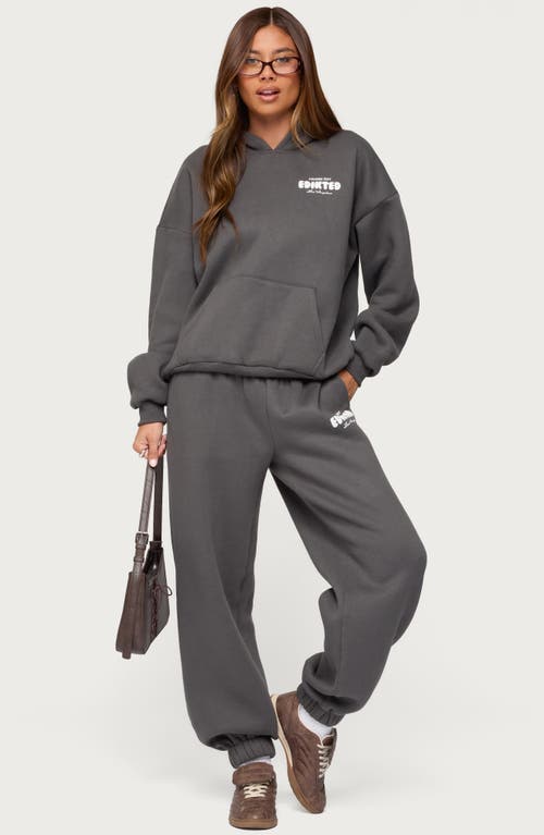 Edikted Lounge Edit Logo Graphic Hoodie In Gray