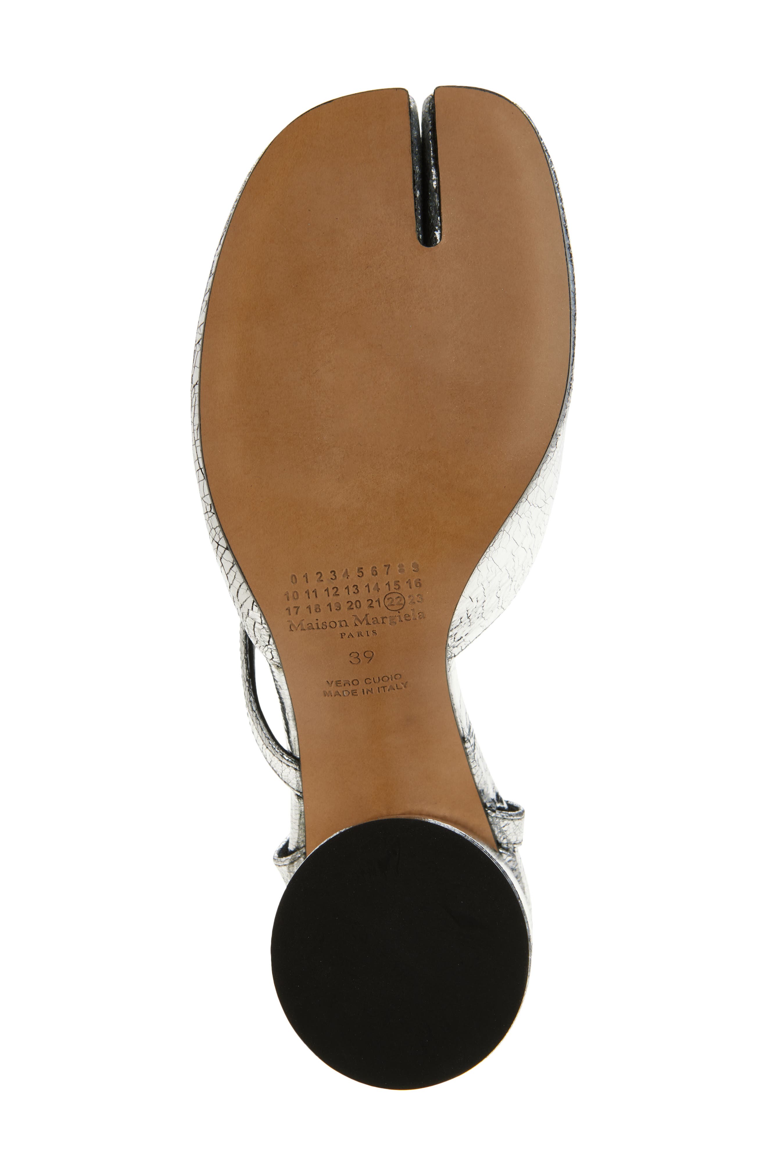 Maison Margiela Tabi Metallic Ankle Strap Pump, Alternate, color, Metallic Silver