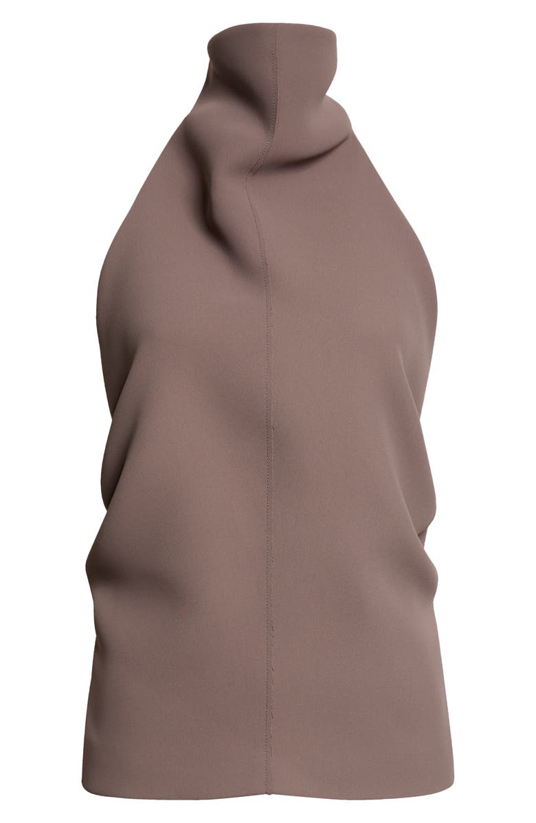 Khaite Rone Funnel Neck Double Face Crepe Halter Top, Main, color, Clove