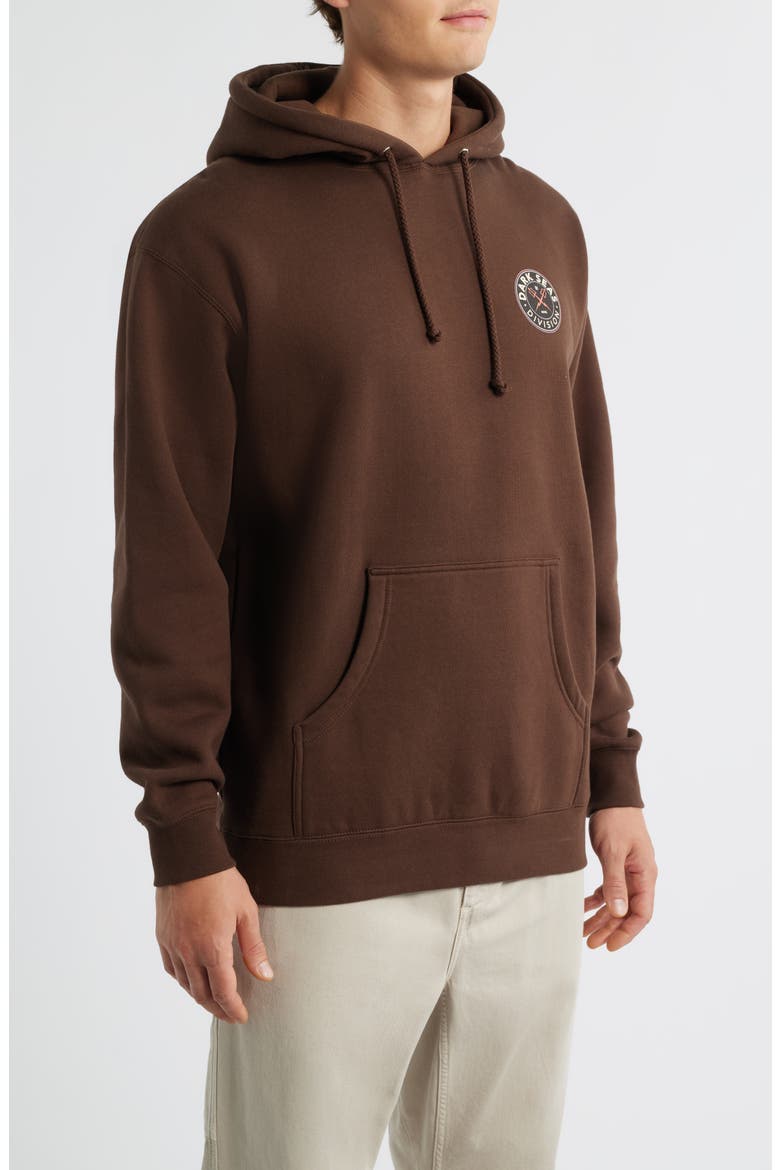 Time Teller Logo Graphic Fleece Hoodie, Alternate, color, BROWN