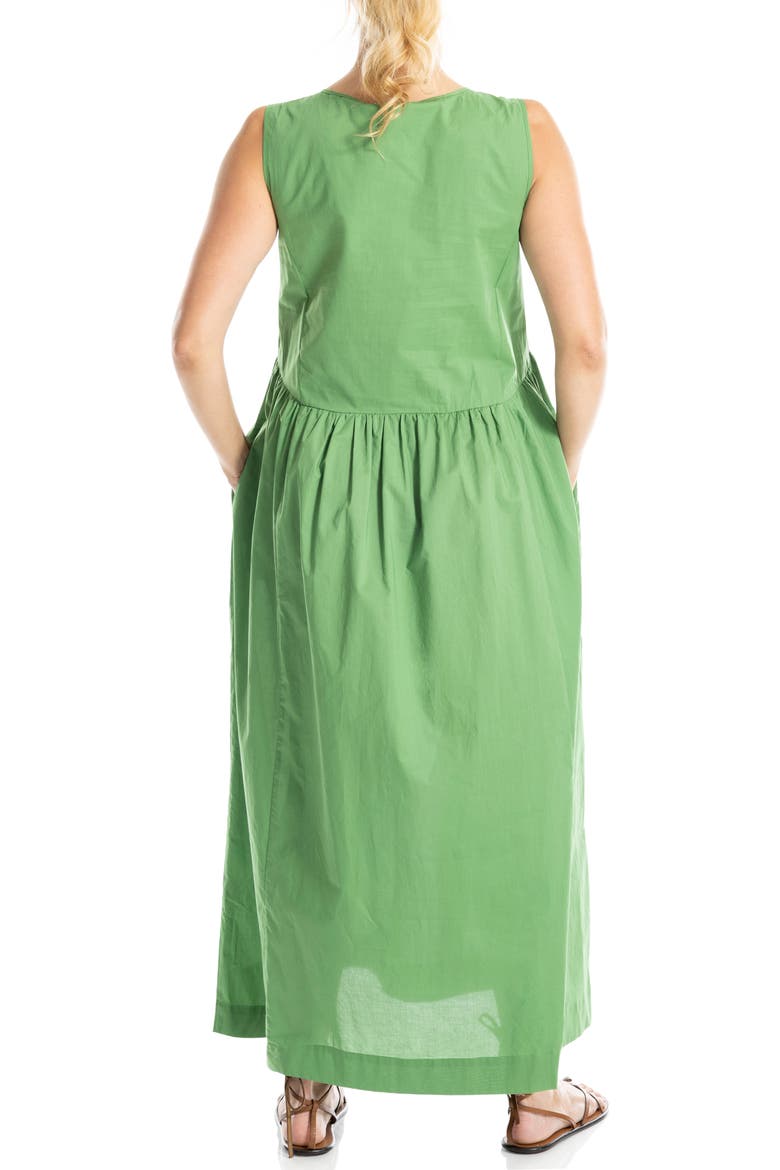 Sleeveless Button Front Maxi Dress, Alternate, color, GREEN