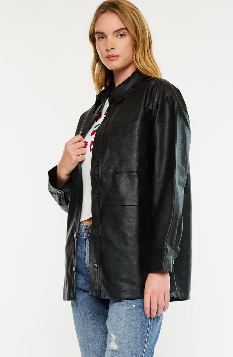 KanCan Margo Faux Leather Jacket, Alternate, color, Black