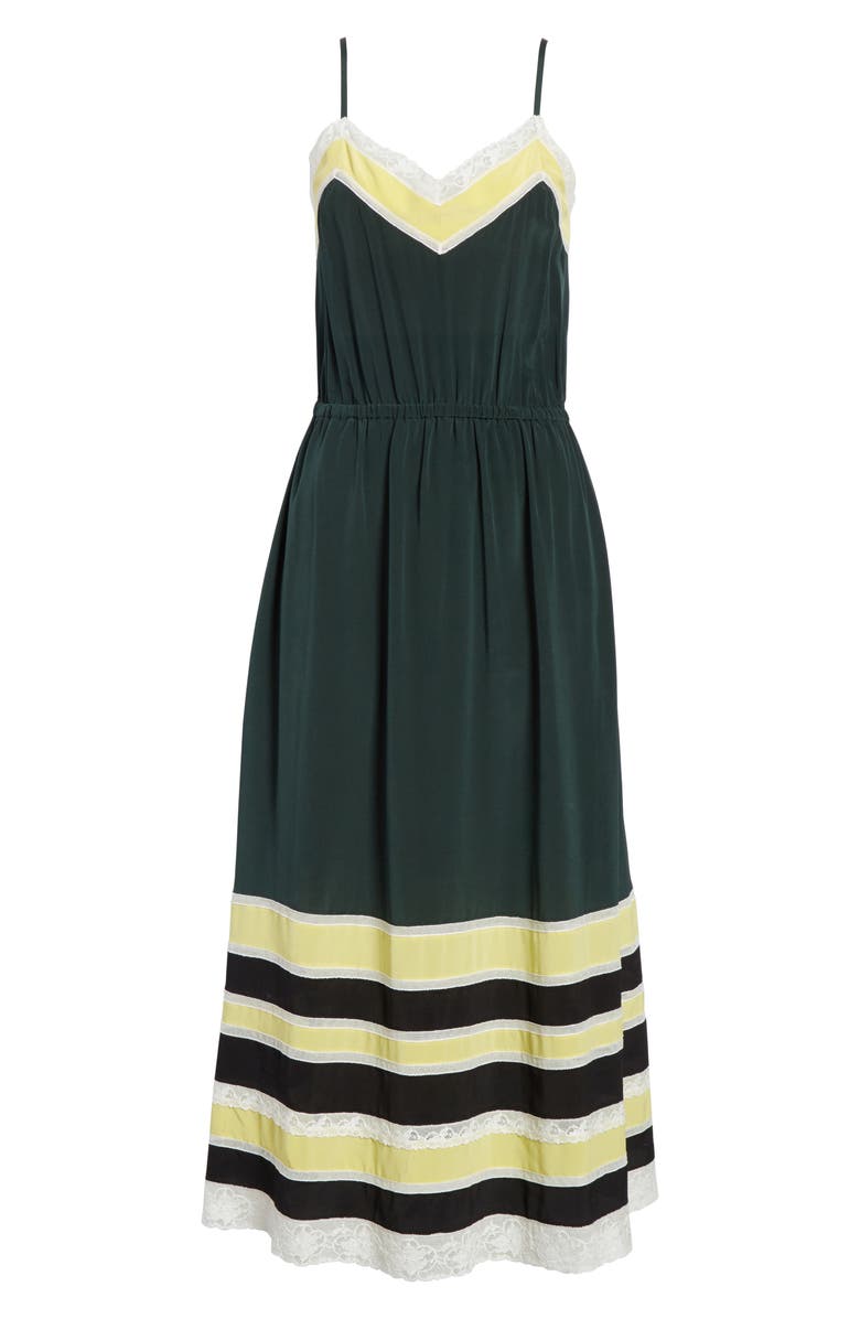 Robert Rodriguez Lace Trim Silk Slipdress, Alternate, color, 