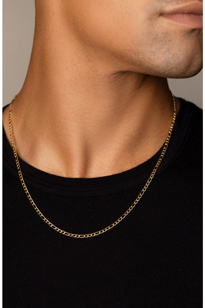 Figaro Chain Necklace, Alternate, color, Gold