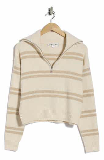 Striped Quarter Zip Sweater