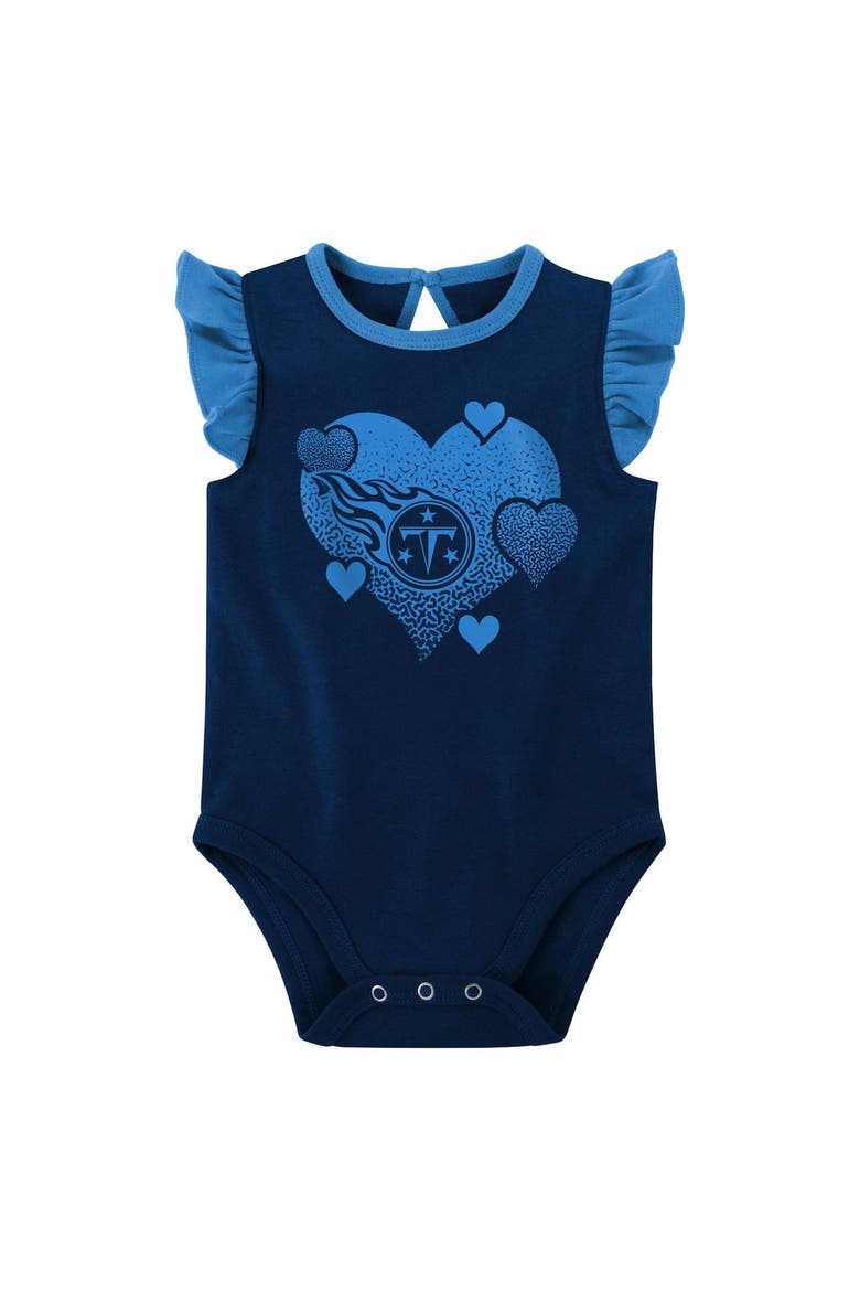 Girls Newborn & Infant Navy/Light Blue Tennessee Titans Spread the Love 2-Pack Bodysuit Set, Alternate, color, Navy