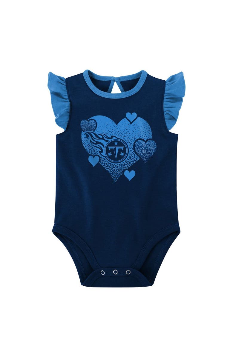 Outerstuff Girls Newborn & Infant Navy/Light Blue Tennessee Titans Spread the Love 2-Pack Bodysuit Set, Alternate, color, Navy