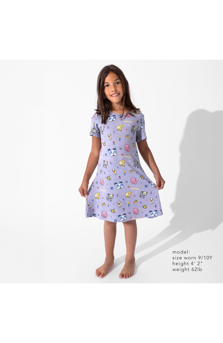Bellabu Bear Kids' Minecraft Pixel Pals Short Sleeve Dress, Alternate, color, Minecraft Pixel Pals