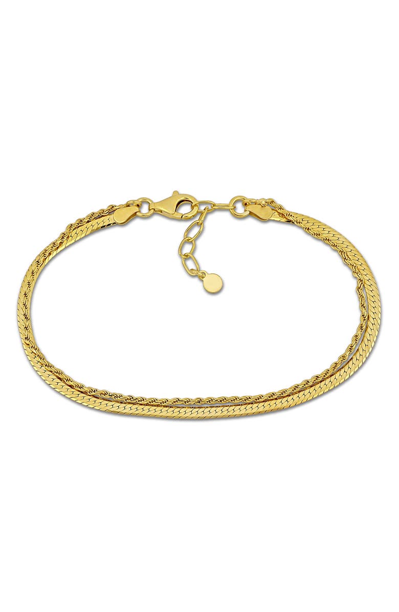 DELMAR Double Heart Strand Herringbone Bracelet, Main, color,