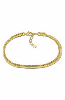 DELMAR Double Heart Strand Herringbone Bracelet