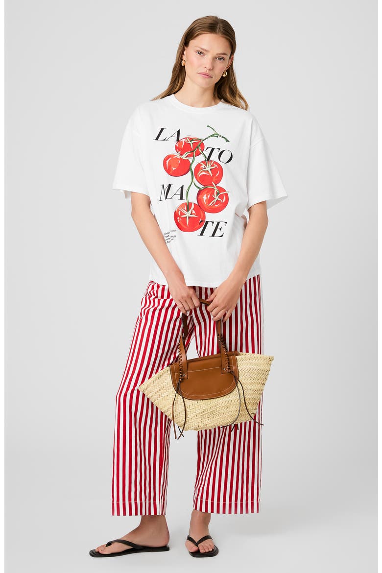 La Tomate Oversize Cotton Graphic T-Shirt, Alternate, color, SUMMER WHITE-TOMATO