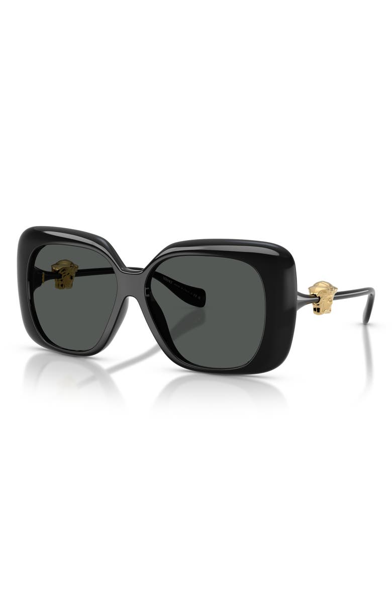 Versace 57mm Square Sunglasses, Alternate, color, Black / Dark Grey