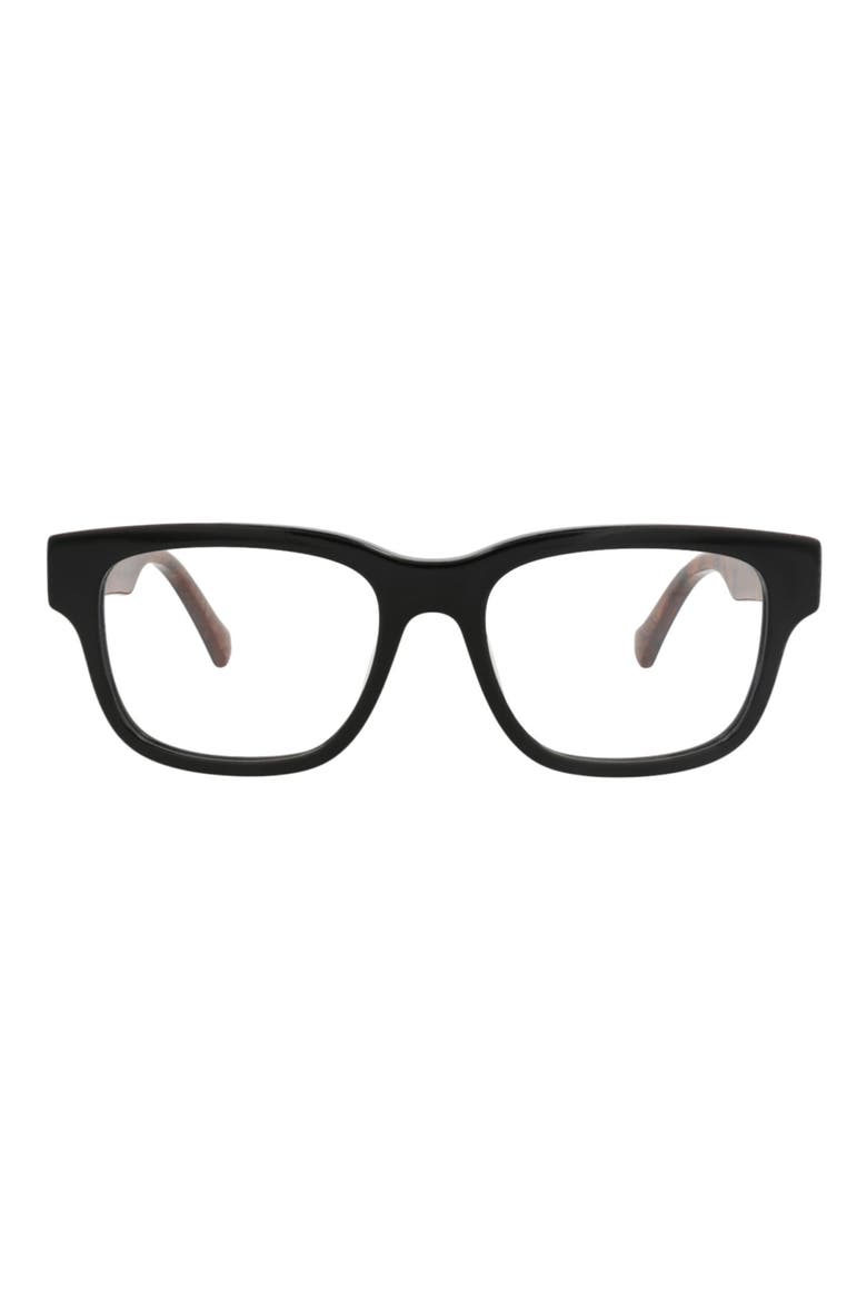 Square Optical Glasses, Main, color, BLACK BLACK TRANSPARENT