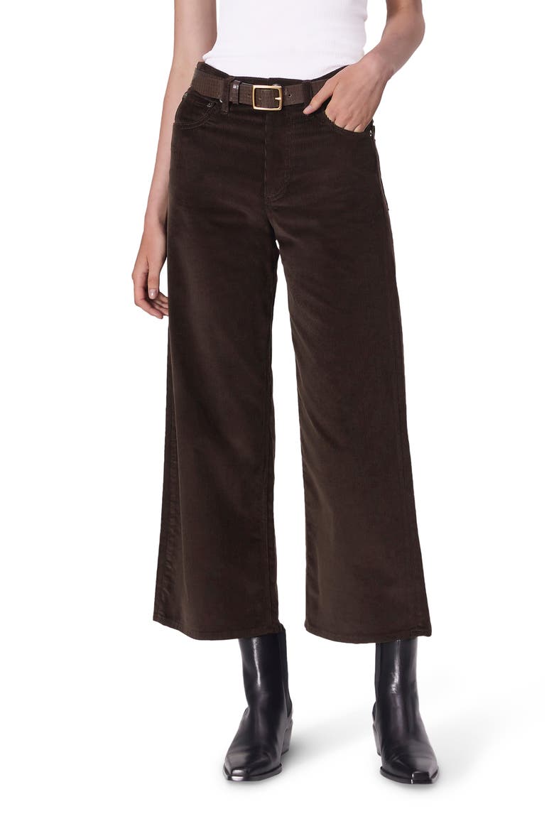 Andi Ankle Wide Leg Corduroy Jeans, Main, color, DARK BROWN