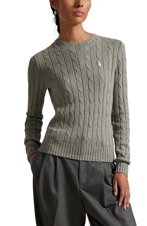 Cable Cotton Crewneck Sweater