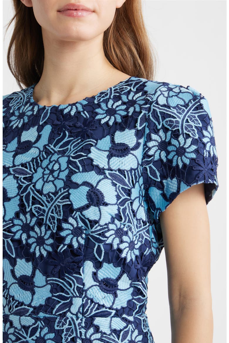 Floral Denim Embroidered Minidress, Alternate, color, DENIM