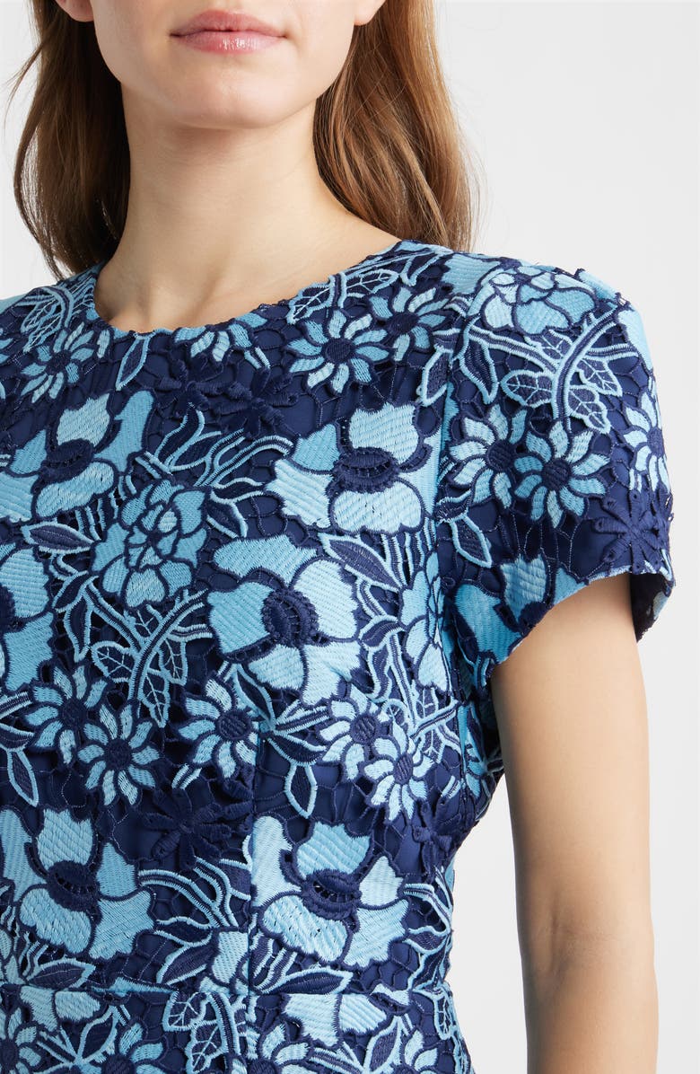 Sam Edelman Floral Denim Embroidered Minidress, Alternate, color, Denim