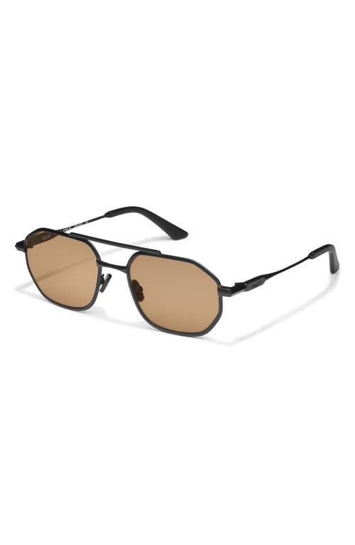 Quay En Route 57mm Aviator Sunglasses In Brown