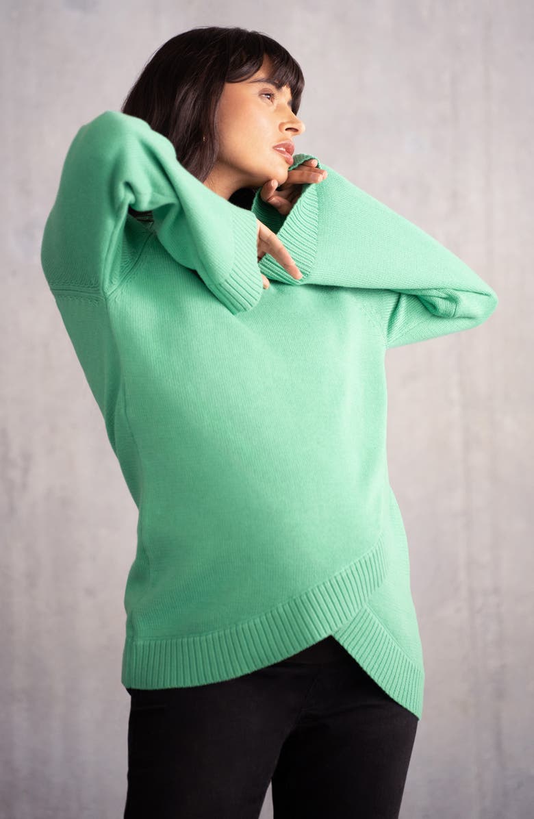 Seraphine Crossover Cotton Maternity/Nursing Sweater, Alternate, color,