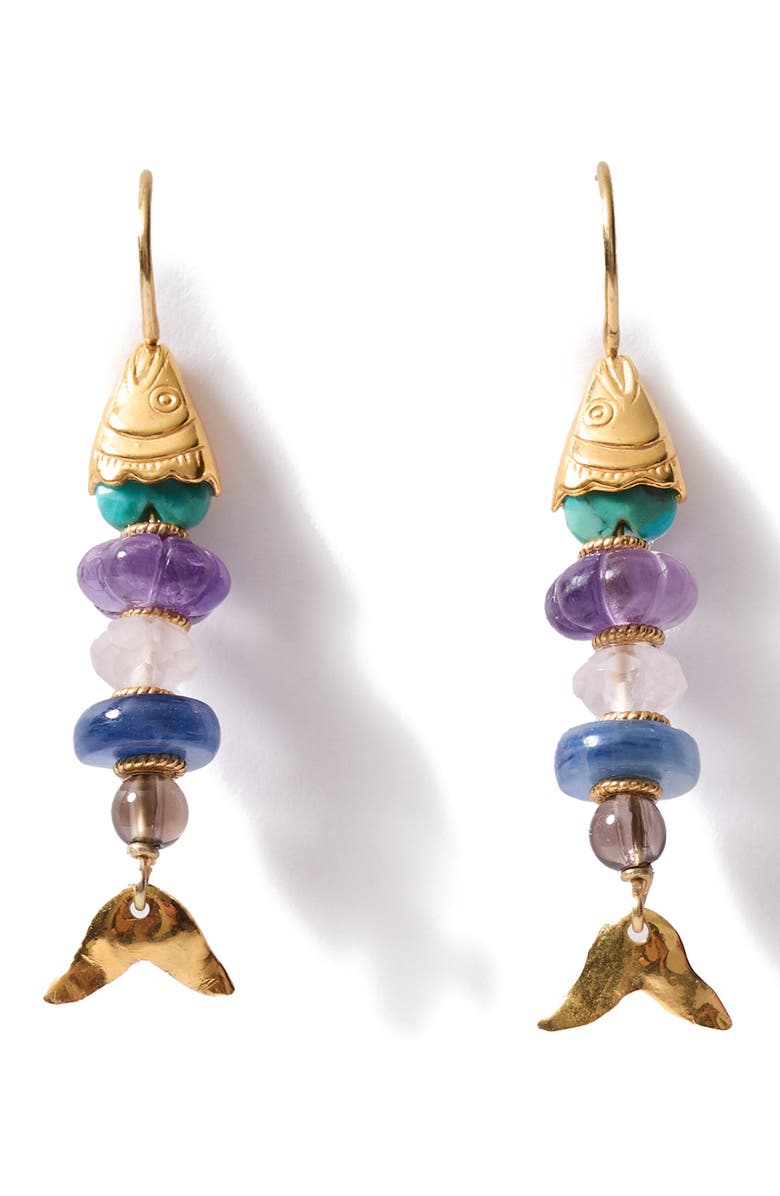 Chan Luu Orris Semiprecious Stone Linear Drop Earrings, Main, color,