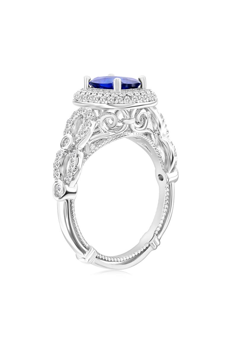 Cubic Zirconia Engagement Ring, Alternate, color, BLUE