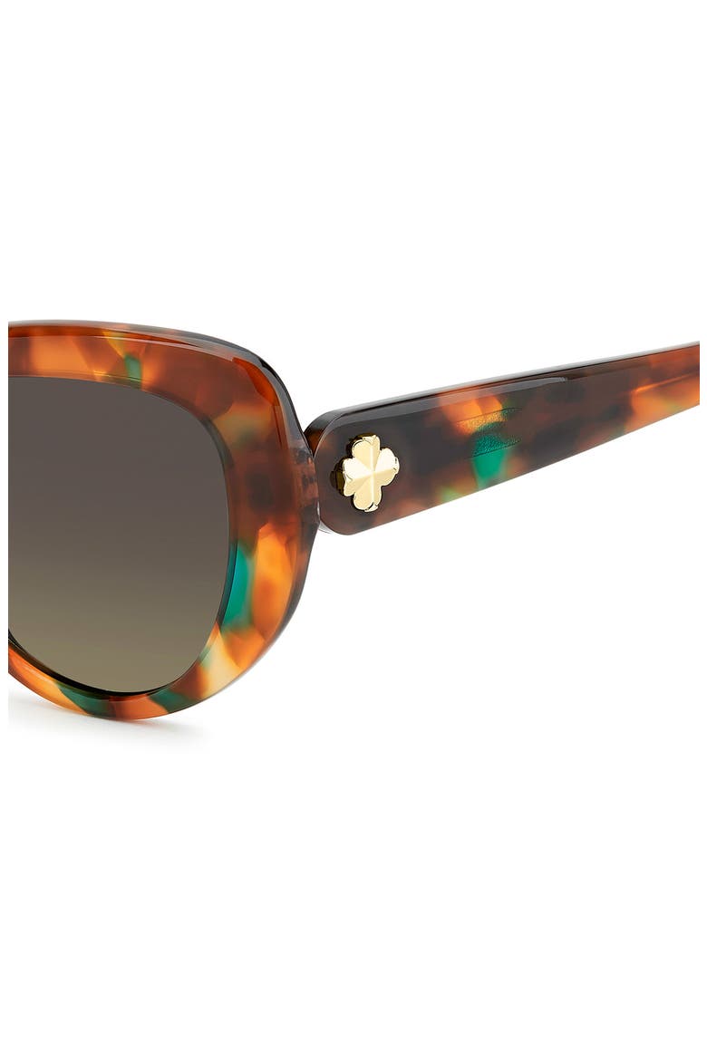 rana 53mm polarized gradient rectangular sunglasses, Alternate, color, GREEN TURQUOISE HAVANA/ GREEN