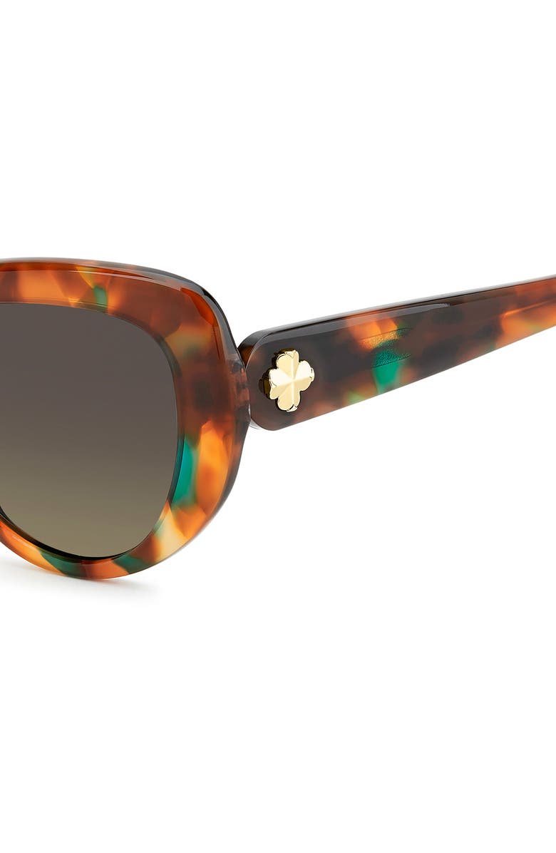 Kate Spade New York rana 53mm polarized gradient rectangular sunglasses, Alternate, color, Green Turquoise Havana/ Green
