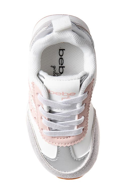 Bebe Kids' Rhinestone Glitter Jogger Sneaker In Grey