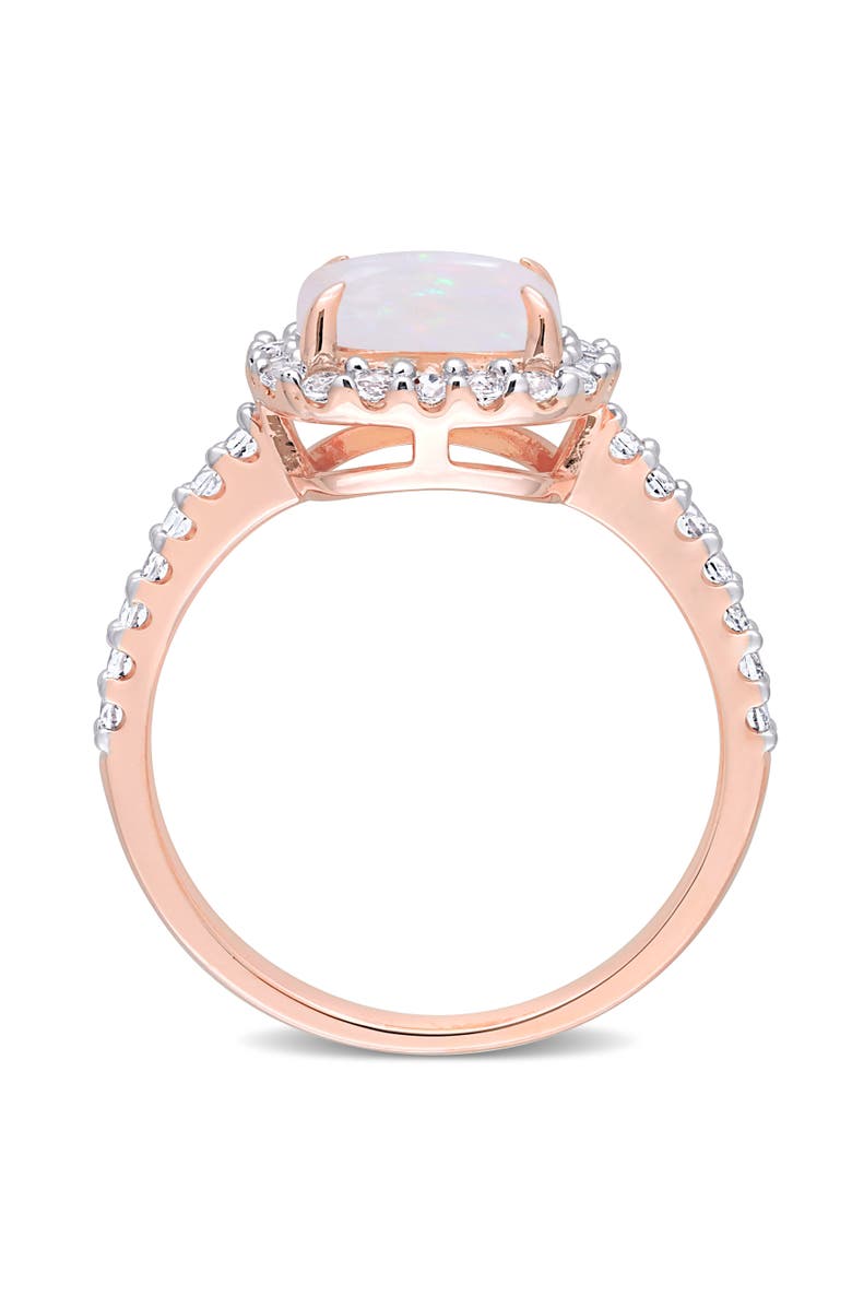 Julianna B. Gemstones Cushion Halo Ring, Alternate, color, Opal/Rose-Plated