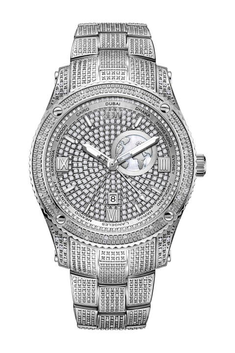 Jet Setter Diamond Bracelet Watch, 46mm