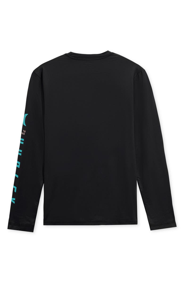 Hurley Loyal to Sea Long Sleeve Rashguard Shirt, Alternate, color, Black