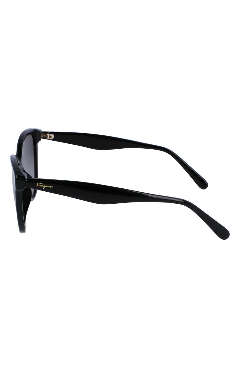 FERRAGAMO 54mm Cat Eye Sunglasses, Alternate, color, Black