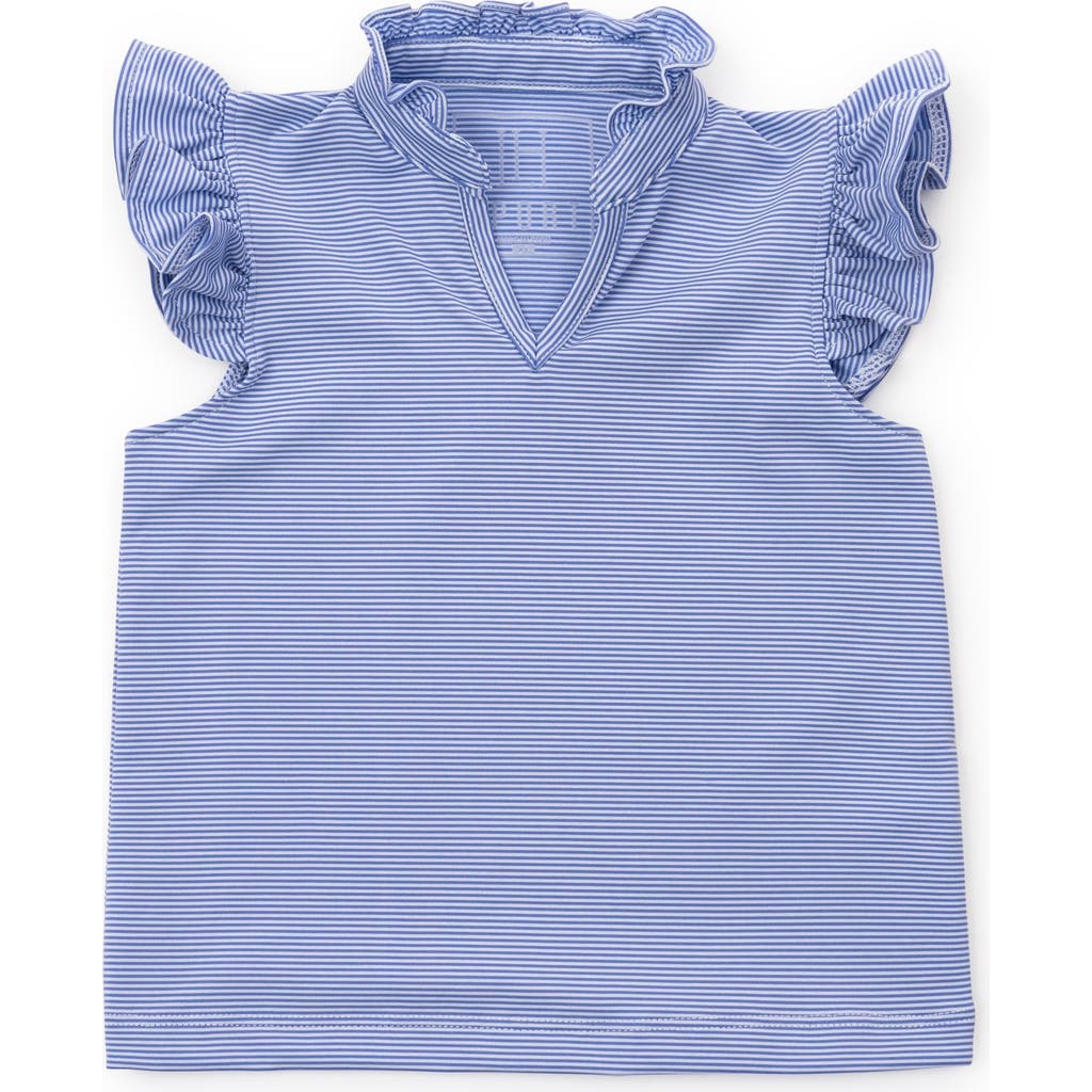 LILA AND HAYES LILA AND HAYES ELLIE GIRLS' SLEEVELESS RUFFLED TOP BY LH SPORT
