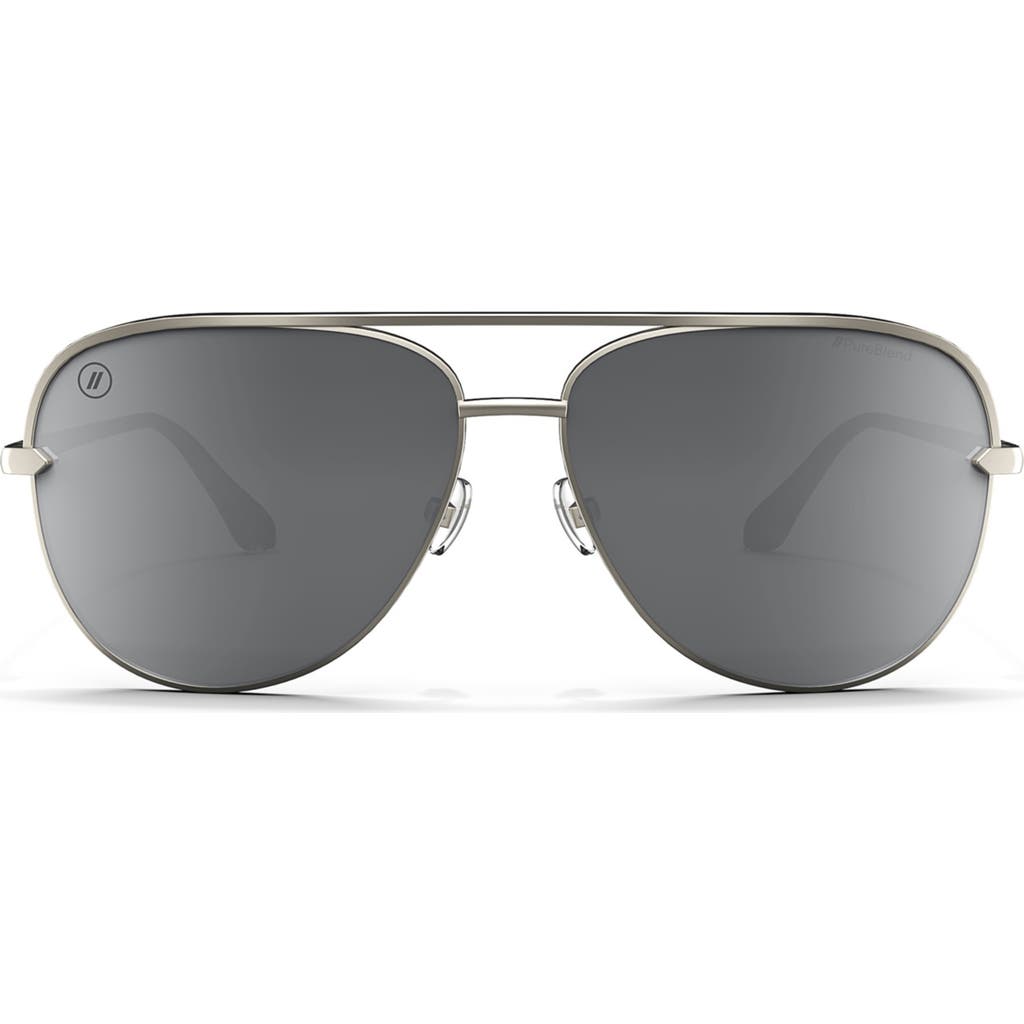 Blenders Eyewear 60.5mm Shadow Polarized Aviator Sunglasses In Gray