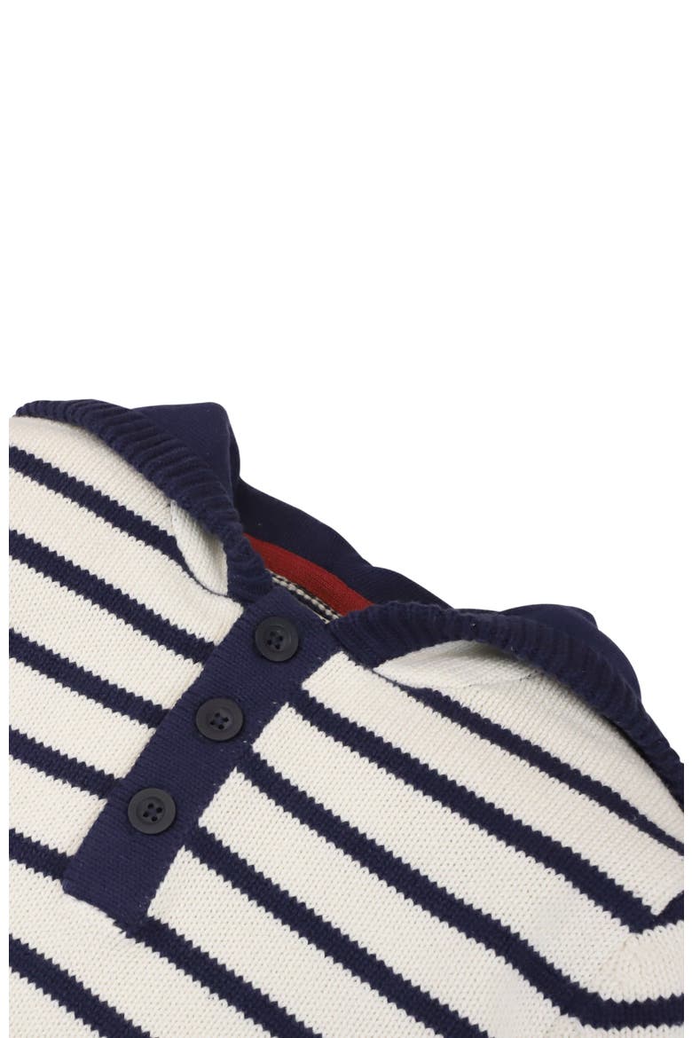 Boys' Organic Hooded Pullover Sweater, Kids, Alternate, color, Navy and White Stripe