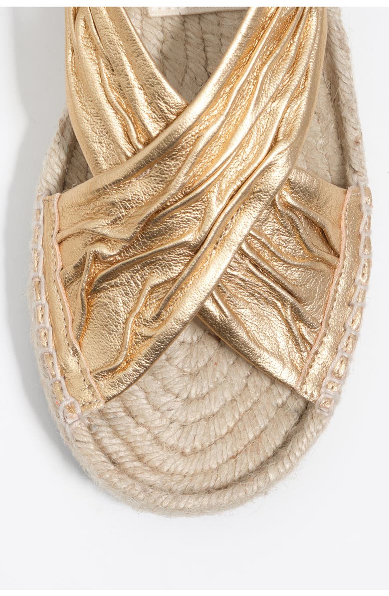 Bimba y Lola Leather Jute Wedge Sandal, Alternate, color, Gold