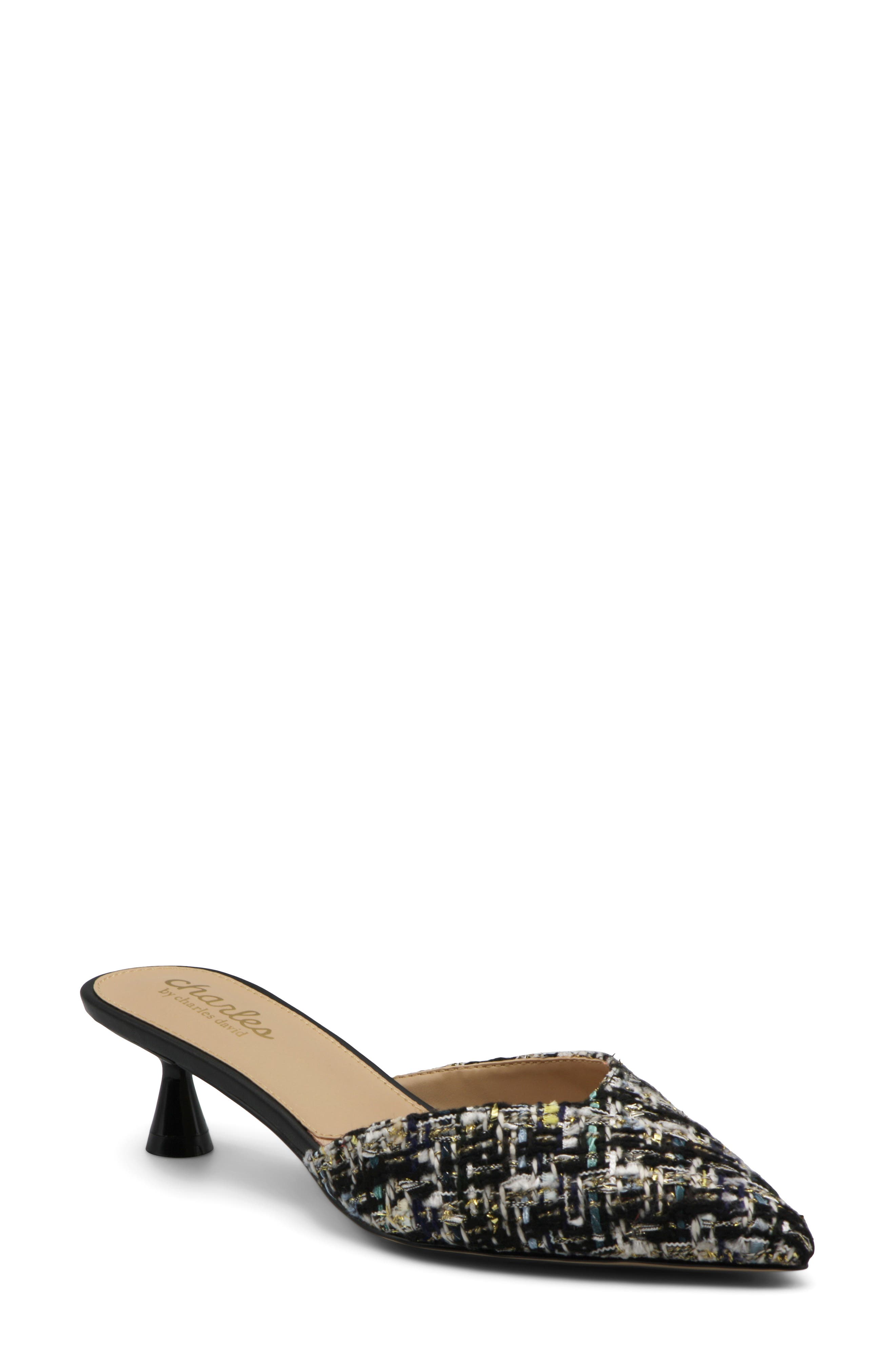 Charles by Charles David Aloe Water Resistant Pointed Toe Mule, Main, color, Black Matte