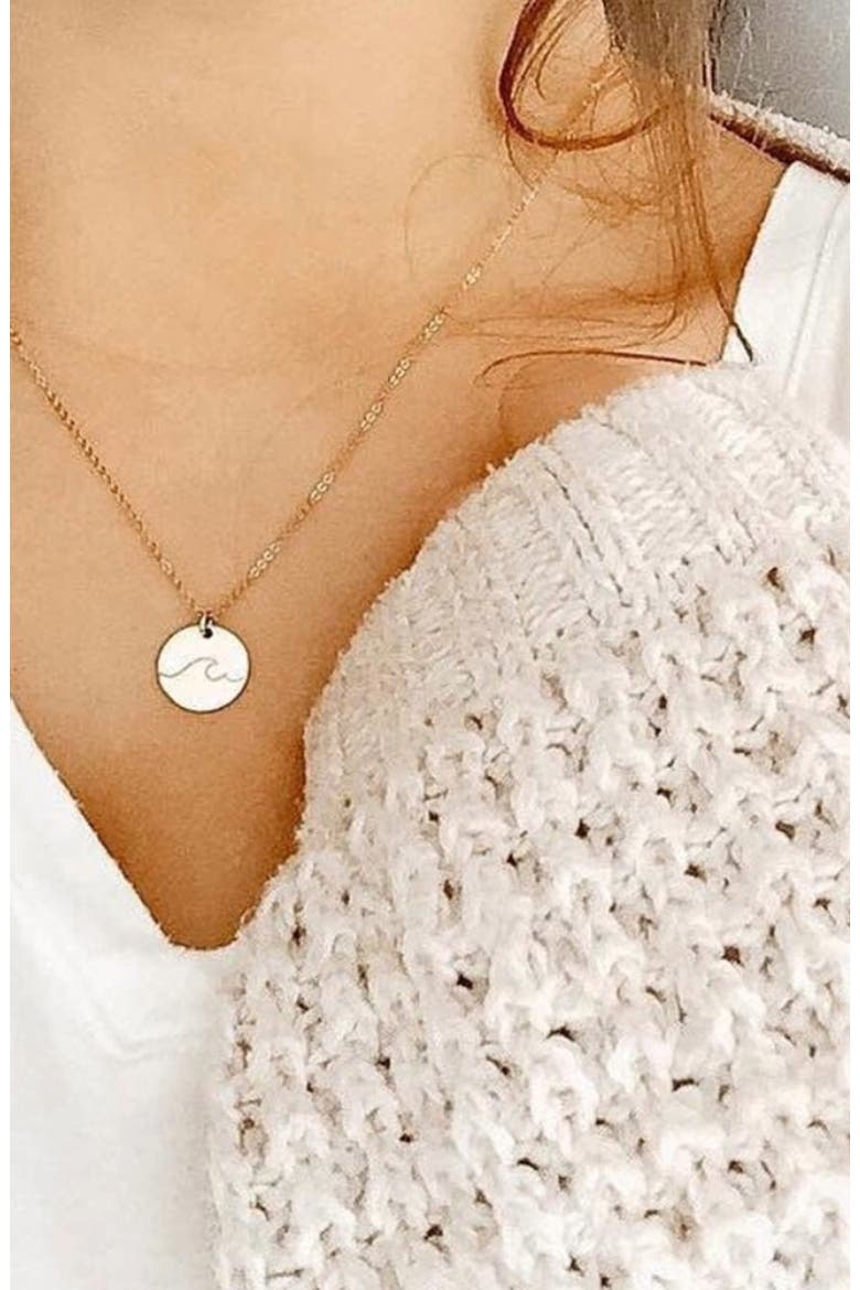 Wonder Disc Necklace, Alternate, color, Gold Filled - Wave