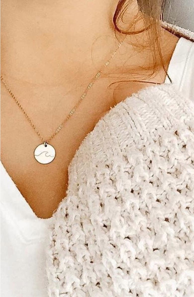 MADE BY MARY Wonder Disc Necklace, Alternate, color, Gold Filled - Wave