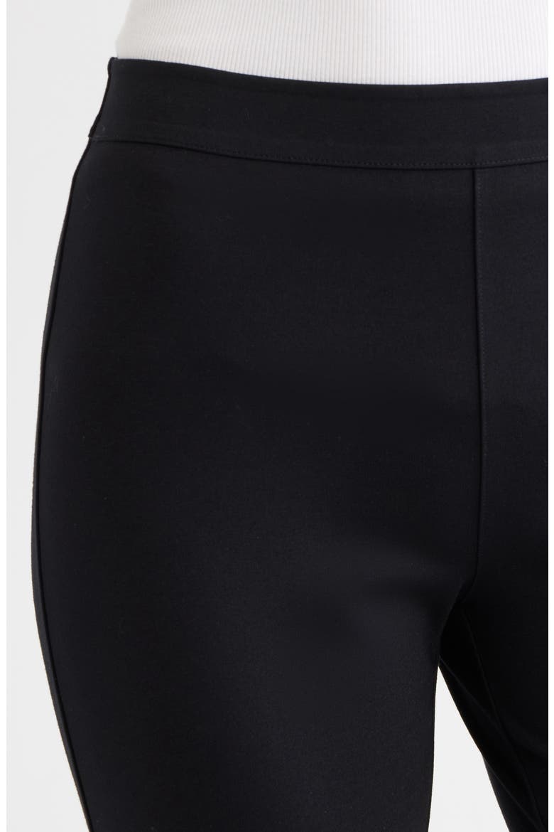 High Waist Ponte Ankle Kick Flare Pants, Alternate, color, BLACK