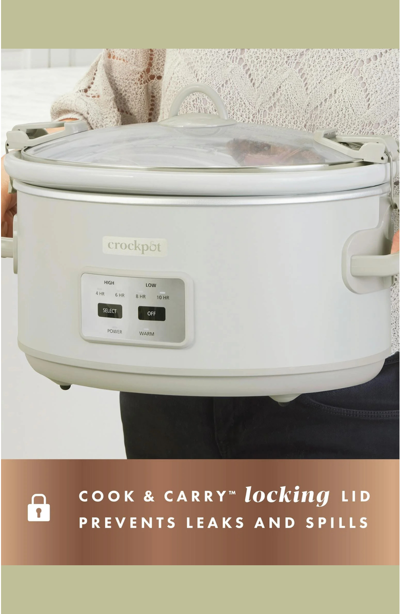 Crock-pot 7-Quart Cook & Carry Slow Cooker, Mushroom, Alternate, color, 