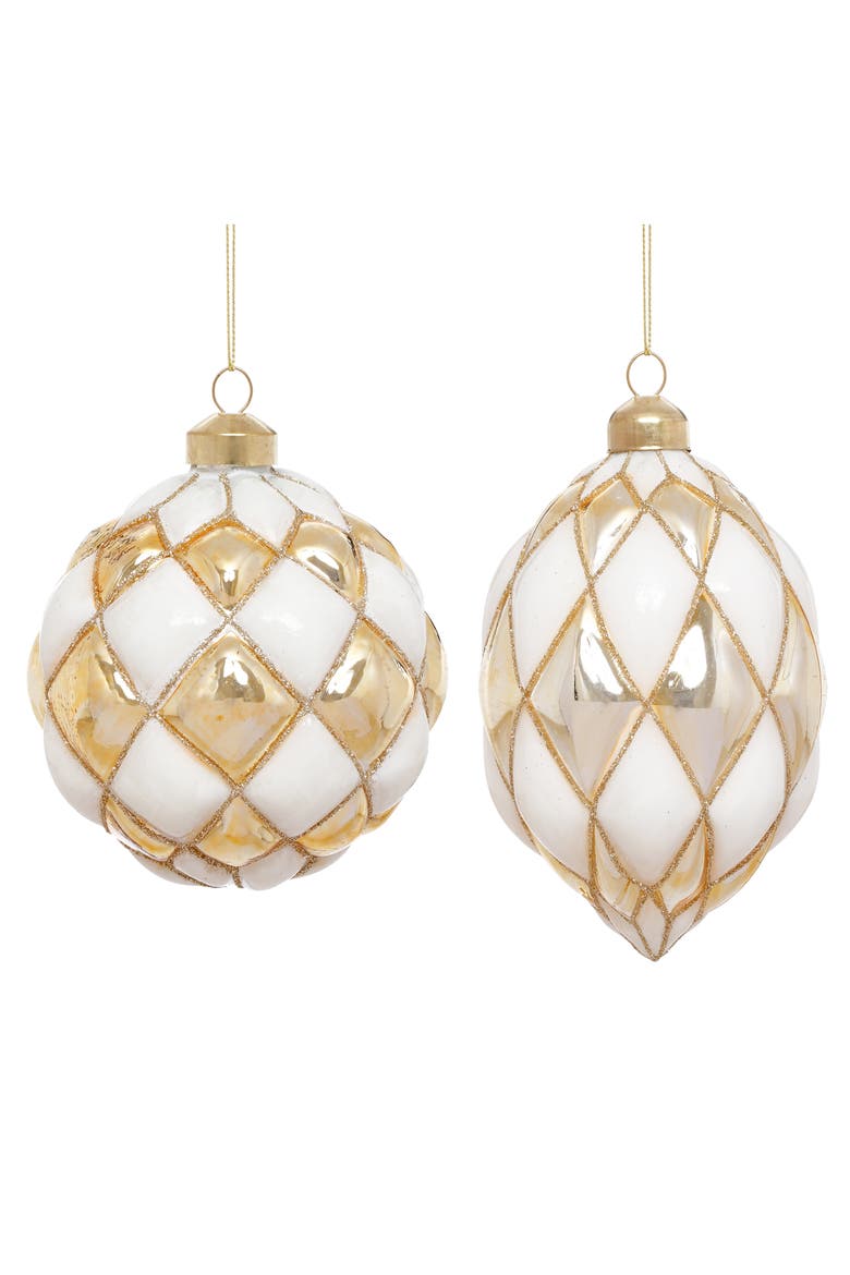 Quilted Ornament, Box of 6, Main, color, Creamy White