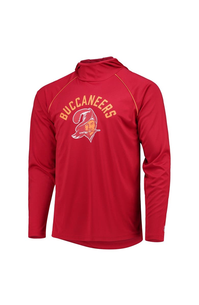 STARTER Men's Starter Red Tampa Bay Buccaneers Throwback Raglan Hoodie Long Sleeve T-Shirt, Alternate, color, Red