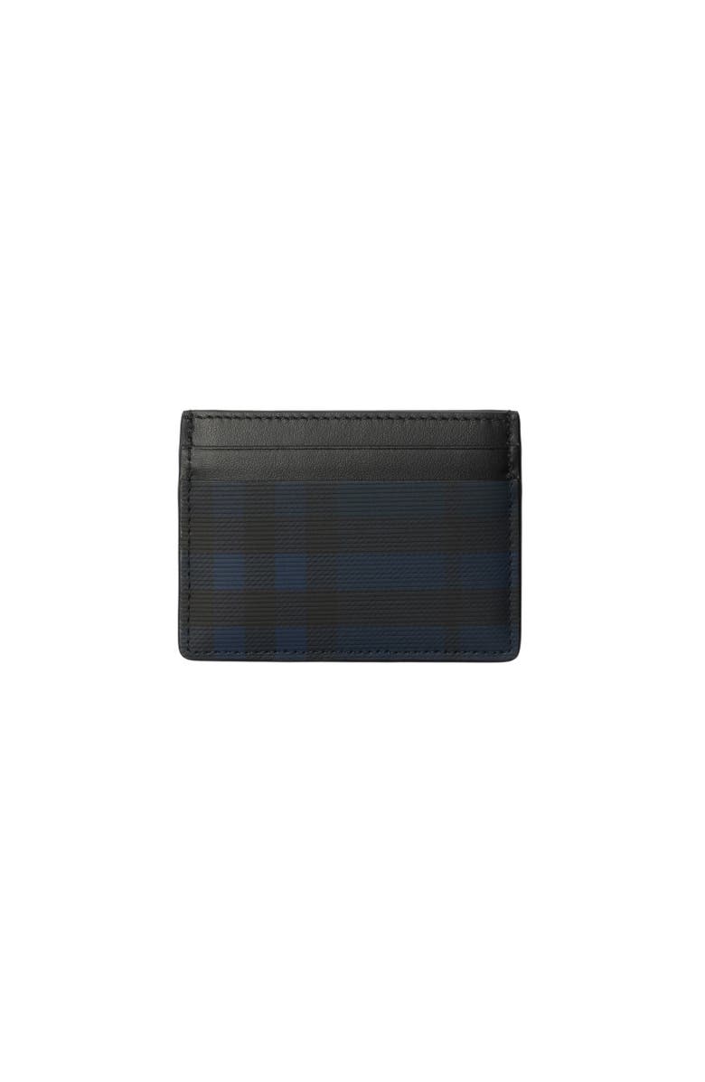 Burberry Check Card Case, Alternate, color, Navy