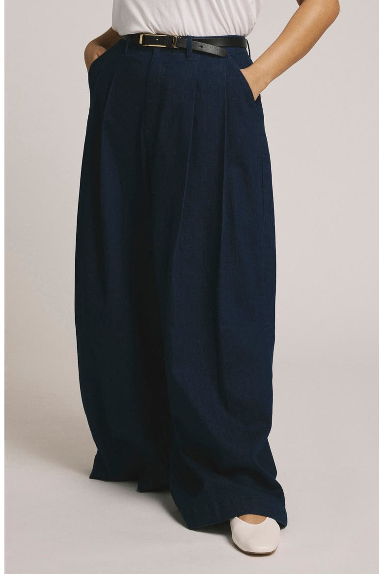 Wide Leg Denim Jeans, Main, color, DARK INDIGO