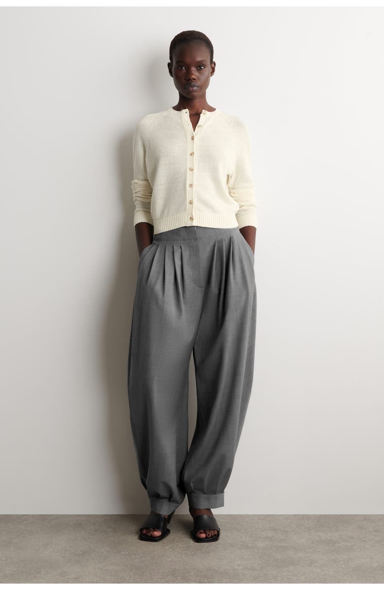 COS Knitted Linen Cardigan, Alternate, color, Ecru