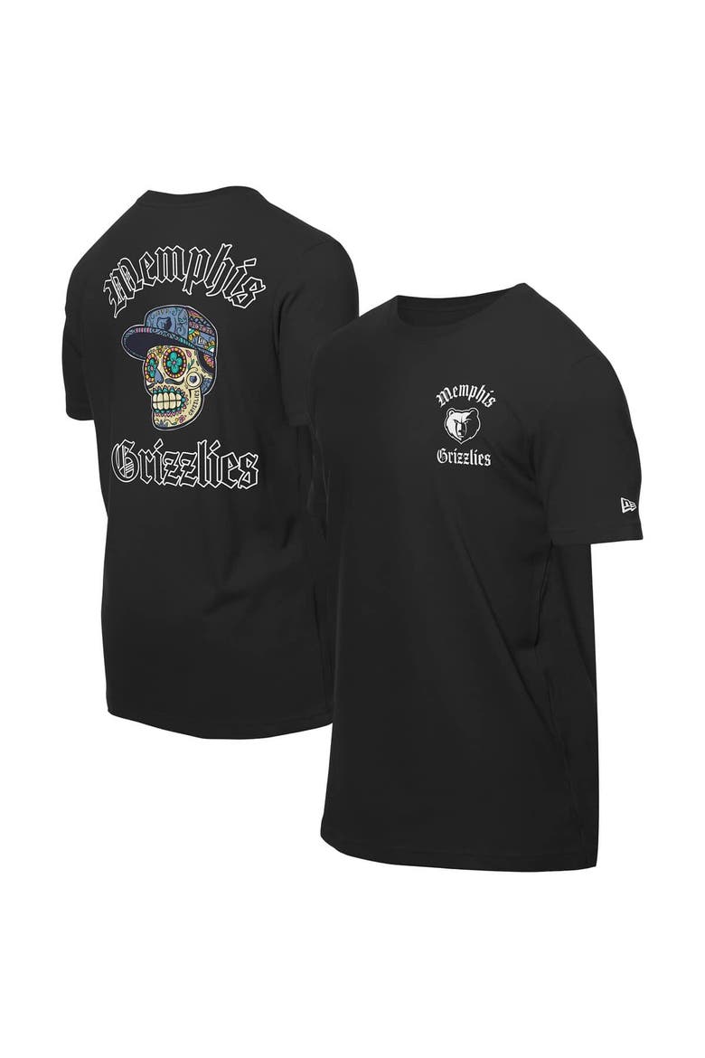 Men's New Era Black Memphis Grizzlies Sugar Skulls T-Shirt, Main, color, Black