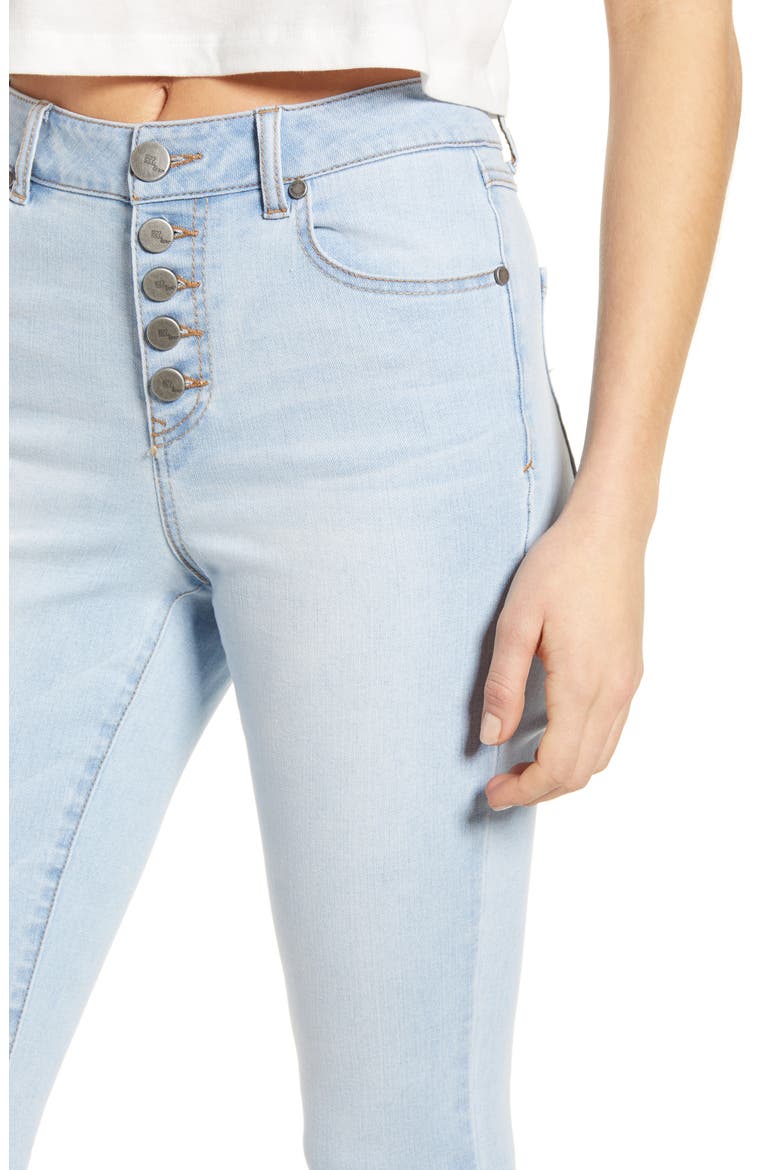 High Waist Button Fly Crop Skinny Jeans, Alternate, color, SAMMY