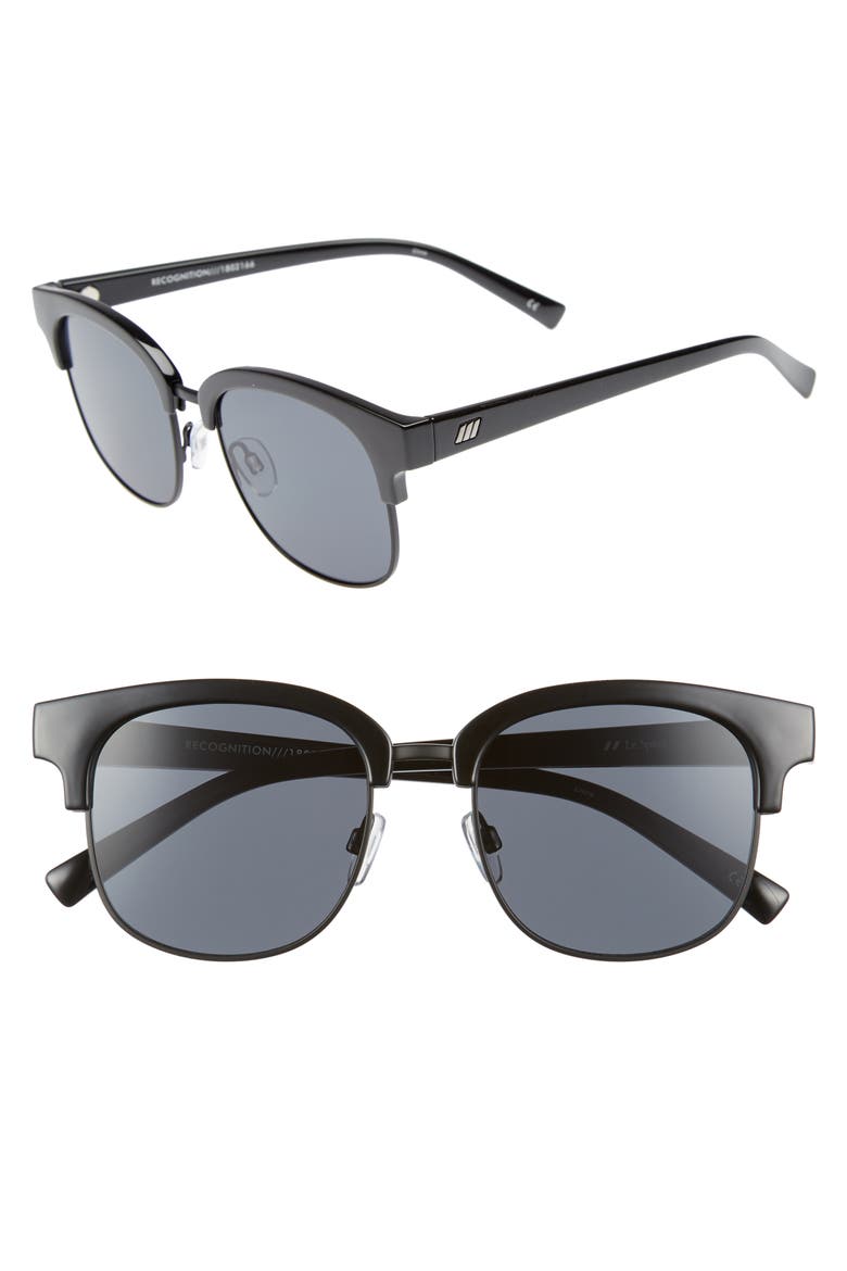 Recognition 53mm Sunglasses, Main, color, BLACK